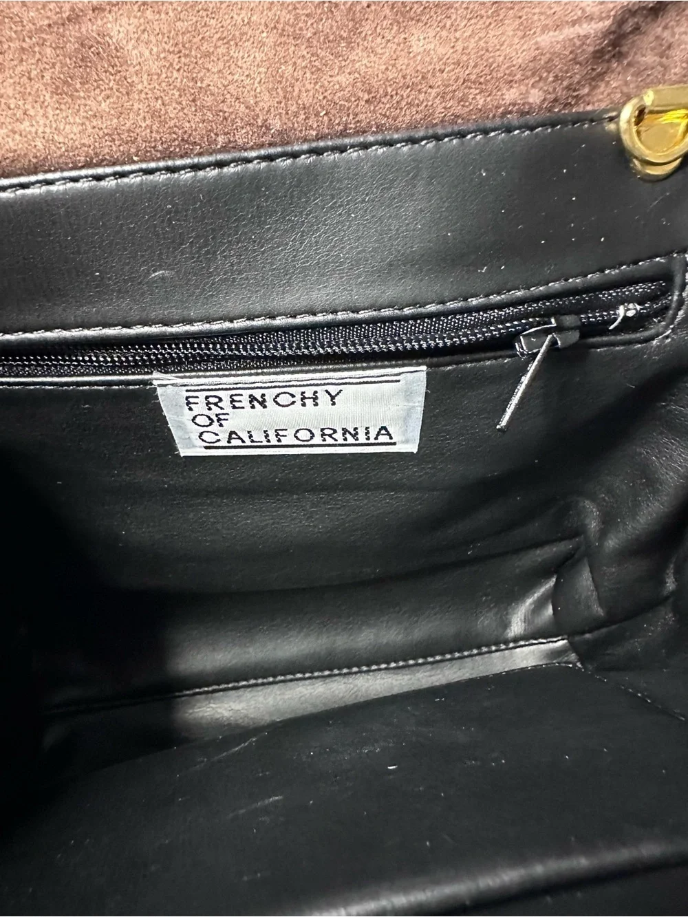 Frenchy of California Brown Suede Leather Retro Clutch